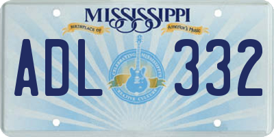 MS license plate ADL332