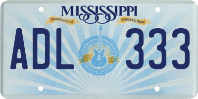 MS license plate ADL333