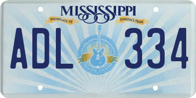 MS license plate ADL334