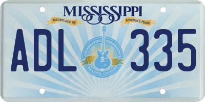 MS license plate ADL335