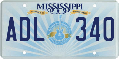 MS license plate ADL340