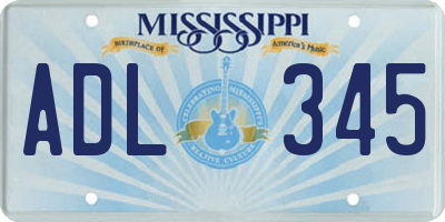 MS license plate ADL345
