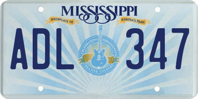 MS license plate ADL347