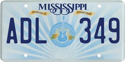 MS license plate ADL349