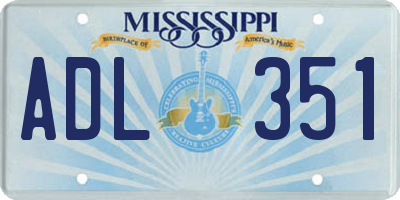 MS license plate ADL351