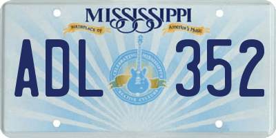 MS license plate ADL352
