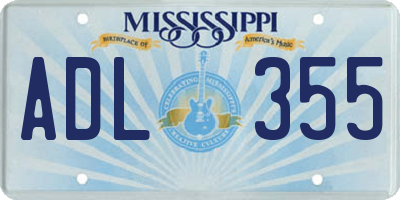 MS license plate ADL355