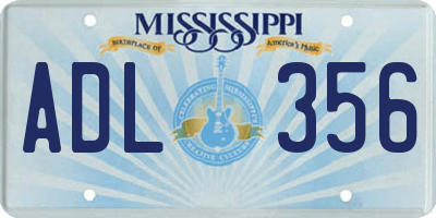 MS license plate ADL356