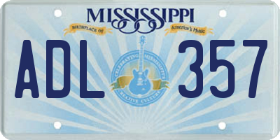 MS license plate ADL357