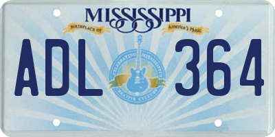 MS license plate ADL364