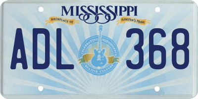 MS license plate ADL368