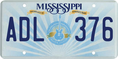 MS license plate ADL376