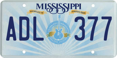 MS license plate ADL377