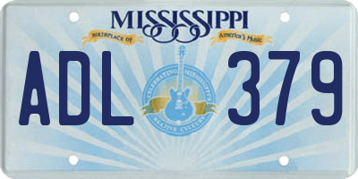 MS license plate ADL379