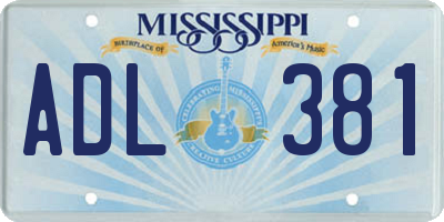 MS license plate ADL381