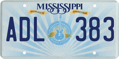 MS license plate ADL383