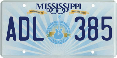 MS license plate ADL385