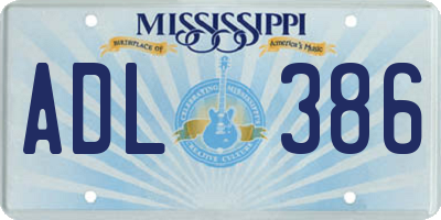 MS license plate ADL386