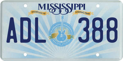 MS license plate ADL388