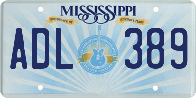 MS license plate ADL389