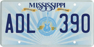 MS license plate ADL390