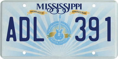 MS license plate ADL391