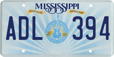 MS license plate ADL394