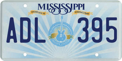 MS license plate ADL395