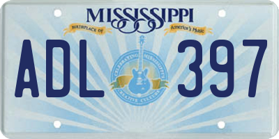 MS license plate ADL397