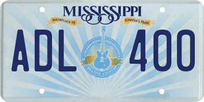 MS license plate ADL400