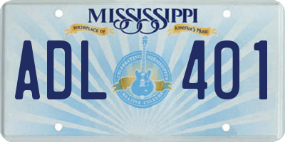 MS license plate ADL401