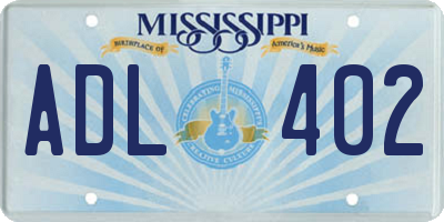 MS license plate ADL402