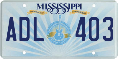 MS license plate ADL403
