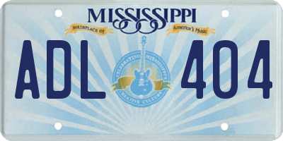 MS license plate ADL404