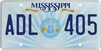 MS license plate ADL405