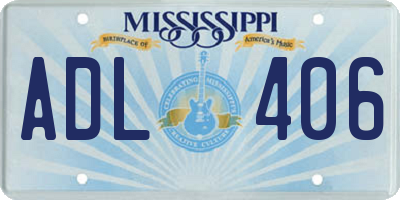 MS license plate ADL406