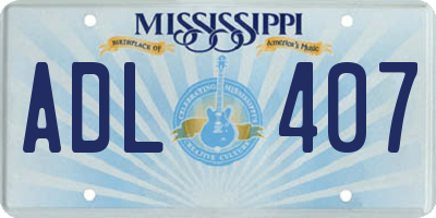 MS license plate ADL407