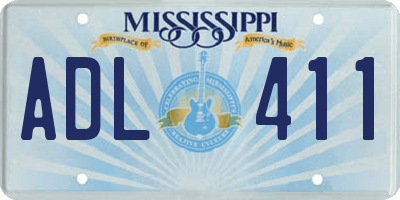 MS license plate ADL411