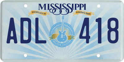 MS license plate ADL418