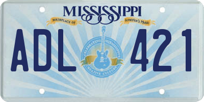 MS license plate ADL421