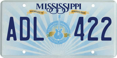 MS license plate ADL422