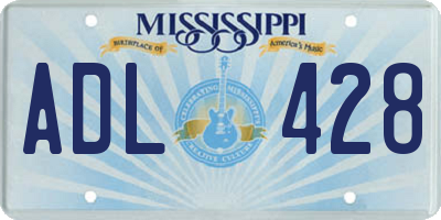 MS license plate ADL428