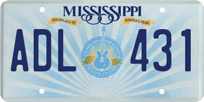 MS license plate ADL431