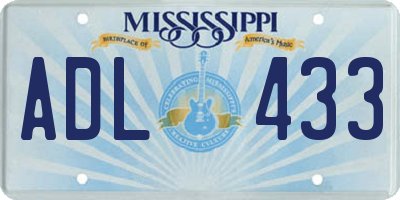 MS license plate ADL433