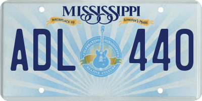 MS license plate ADL440