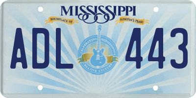 MS license plate ADL443