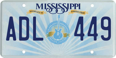 MS license plate ADL449