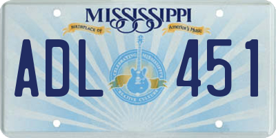 MS license plate ADL451