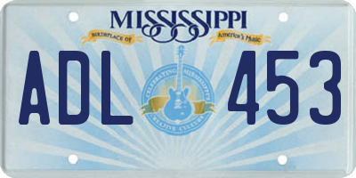 MS license plate ADL453