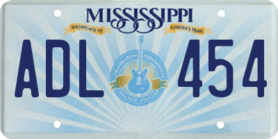 MS license plate ADL454